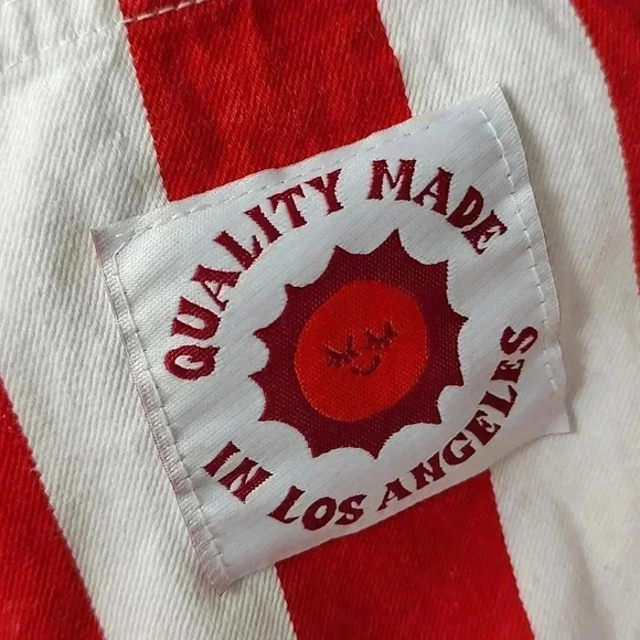 Big Bud Press Overalls in Red White Circus Stripe Womens 4XL - Picture 5 of 6